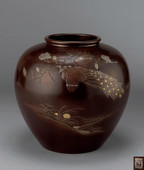 紫山造 铸铜花鸟花瓶
