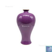 清 紫红釉梅瓶