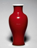 清雍正 霁红釉观音瓶