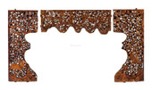 清19世纪 宫廷楠木镂雕六合同春纹落地花罩构件三